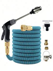 7pcs High Pressure Water Hose Car Wash Spray Nozzle Garden Sprayer Set, Universal For Europe And US - Blue Gray - View 2