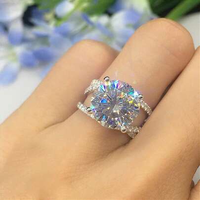 1 PC Glamorous Cubic Zirconia Ring For Women Wedding Engagement Valentine's Day Party Gift