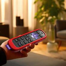 Silicone Sleeve Cover For Roku Voice Remote Pro 2nd Edition Compatible With Hisense TV Controller And  Smart TV Remote Durable Protective Case With Enhanced Grip And Easy Access To Buttons Ideal For Home Entertainment Systems And Smart TV Control - 不發光紅 - 查看 3