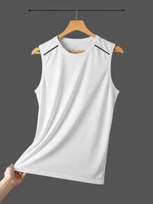 Men's Sleeveless Sports Tank Tops - Quick-Drying And Breathable Running And Gym Shirts With Geometric Patterns - Moisture-Resistant Workout Shirts For Beachwear, Casual Wear - Ideal Gift For Men, Couples - Spring/Summer Sportswear, Gym Clothes - màu xanh da trời - Xem 7