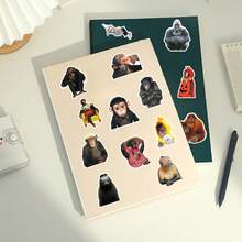 50张趣味疯狂猴子涂鸦卡通装饰墙贴、手机壳贴纸 - 彩色 - 查看 8