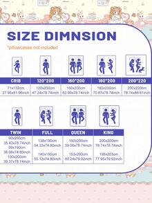 1pc Cartoon Girl Pattern Printed Brushed Fitted Sheet, Bedroom Printed Bed Cover, Bedding (Pillow Case Not Included) - Multicolor - View 3