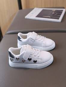 1 Pair Children's Fashionable Casual Canvas Sneakers, Suitable For All Seasons Sports - White - View 5