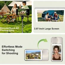 Yoidesu Pantalla de Monitor Selfie Vlog de 3, 97 Pulgadas, Monitor de Cmara Trasera Magntico Inalmbrico con Control Remoto BT y Duplicacin de Pantalla WiFi para Android Vlog Live - inicial - Ver 9