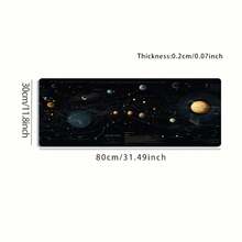 Large Esports Gaming Mouse Pad With Black & Gold Cosmic Planet Network Pattern, Anti-Slip Washable Rubber Base, Oversized Desk Mat, Ideal Gift For Gamers, Fashionable Office Desk Decor And Study Accessory - Multicolor - View 8