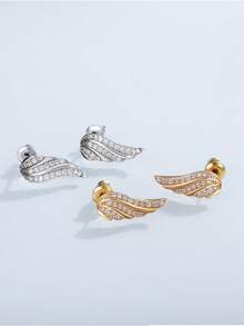 一对优雅的立方氧化锆耳钉，适合女性佩戴，可用于婚礼、订婚、周年纪念、派对、情人节等场合。 - 銀色 - 查看 5