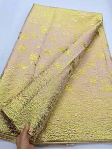 5 Yards/Pc African Jacquard Fabric, Floral Pattern Gold-Plated Lace Fabric, High-Quality Nigerian Sewing Lace Fabric, Fashion Handicraft Material, Suitable For Party Dress, Wedding Gown Sewing, Shiny Fabric, French Red & Blue - Nhiều màu - Xem 20