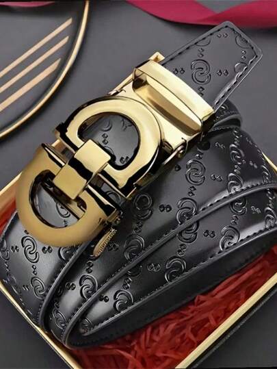 MMJ Finswift Designer Men's Double D Letter Automatic Buckle Belt, Suitable For Business Suits, Casual Jeans, A Great Gift For Family And Friends