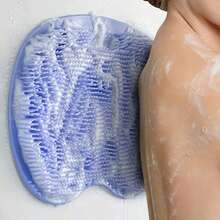 1/2/3 silikonowe gąbki do masażu pleców z , szczotka peelingująca Slouchy, drapak do pleców z przyssawką pod prysznic, mata do masażu stóp, odpowiednia do peelingu i czyszczenia stóp pod prysznicem. Wielofunkcyjna silikonowa mata łazienkowa do peelingu pleców i stóp, antypoślizgowa mata do masażu pod prysznicem. - jasnoróżowy - Zobacz 4