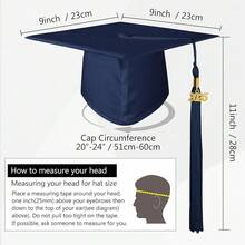 GraduationMall Matte Graduation Cap With 2025 Tassel For High Schoolsss & Bachelor,OneSize,Navy - Navy - View 5