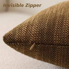 Foindtower Set Of 2 Decorative Textured Burlap Linen Throw Pillow Covers Farmhouse Boho Cushion Cover Solid Accent Pillowcase For Couch Sofa Bed Living Room Home Decor,20*20 Inch,Golden Brown,20inchx20inch(Packof2),Toffee - 乳糖 - 查看 3