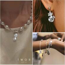 50pcs Antique Silver Fox Kitty Pendant Charms  Alloy Cute Cat Pendant Vintage Animal Dangle Charms Bulk For DIY Necklace Bracelet Keychain Jewelry MaFKing, 5 Styles…,Fox - 狐狸 - 查看 7