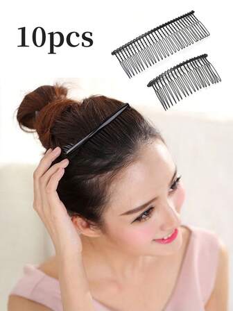 10 件套极简发夹 - 防滑长方形发夹，黑透明设计，锯齿边缘和圆角尖端，适用于修剪刘海、盘发、马尾辫、发髻 - 牢固固定碎发，呵护敏感头皮，适合日常及特殊场合 - 干湿两用 - 纯色波浪形发夹，用于整理刘海和盘发，时尚长方形设计，圆角，10 件套，用于驯服碎发和造型，圣诞礼物，圣诞袜填充物，女士圣诞袜填充物，圣诞礼物，礼物，圣诞袜填充物，女士礼物，礼物，圣诞礼物，成人圣诞袜填充物，成人圣诞袜填充物，发饰，女士配饰，圣诞袜填充物，成人礼发饰，圣诞节发饰、女士礼物创意、美妆小礼物、女士圣诞礼物