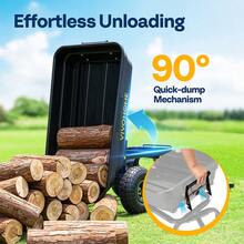 4 Cu.Ft 660lbs Wheelbarrow Garden Cart Dump Wagon Handle Attach To ATV Tractor - 1 - Xem 4