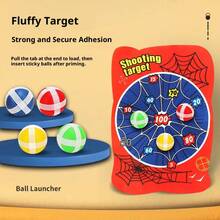Spider Web Bracelet Sticky Ball Launcher Set! Includes Target Board & Gloves, Interactive Shooting Toy, Sticky Target Ball Launcher Battle Fun Game - Multicolor - View 3