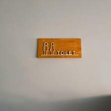 1件装木质厕所标志牌，墙面装饰男女厕所标志，乡村风格装饰，适用于家庭和公共卫生间