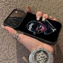 1pc Funda de Teléfono Rapper E-Eazy E IMD Color Plata para 17 16 15 14 13 12 11 Pro Max Plus - z2 - Ver 6