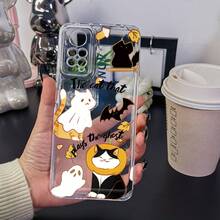 Funda Transparente de Gato de Navidad para Xiaomi Redmi Note 13 Pro/Note 13/Note 13R/Note 12 Pro/Note 11T Pro/Note 12T Pro/Note 11 Pro/Note 10/Note 9 Pro/Note 8 Pro/Note 8/K60/K50/K40S/K30/A3/9i/9C/9A/9/13C/12C/10X/10C/11 Lite/14/12 Lite Funda de Teléfono Cámara TPU a Prueba de Golpes - Colores mixtos - Ver 1