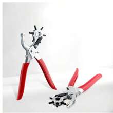 Professionellt manuellt verktygssats: Hålslagstång för läderhantverk, för att stansa hål, sätta öljetter och tillverka klockarmband! - Röd - Visa 1