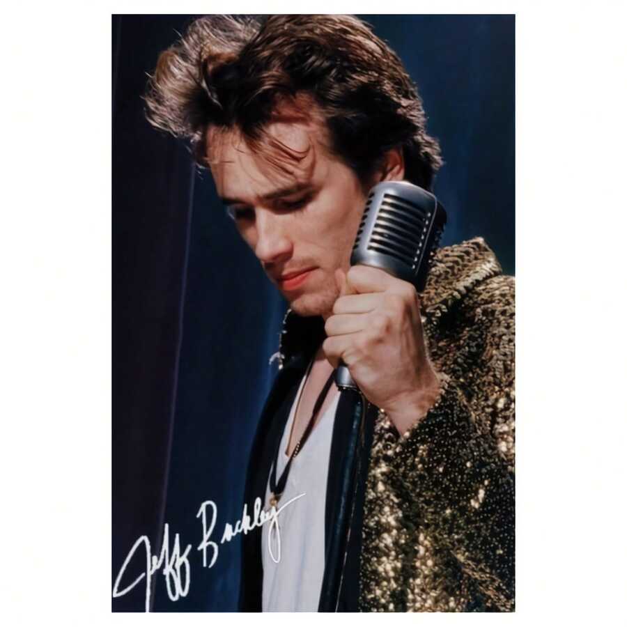 1pc Jeff Buckley Poster Canvas Print - Elegant Musical Decor With Signature, Frameless Wall Art Poster For Living Room, Bedroom, Music Lovers - Easy To Hang No Frame Needed (12x18 Inches), - Nhiều màu - Xem 1