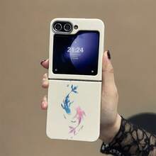 1PC Adorable Cartoon Spinning Koi 2D Printed Pattern Foldable Phone Case, Compatible With Galaxy Z Flip7 Case, 6, 5, 4, 3 Series. Full-Coverage Protection With Scratch-Resistant, Slim, And Shockproof Features. Available In Multiple Colors, Suitable For Both Men And Women. Perfect Christmas Or Holiday Gift. - Brown - View 2
