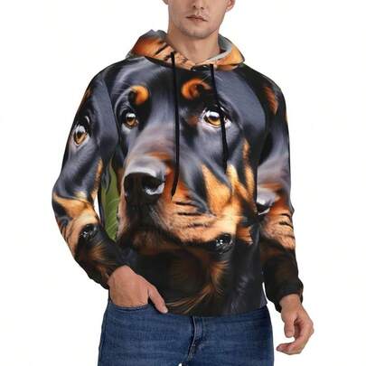 Rottweiler - Sudadera de manga larga con capucha para hombre, diseo verstil y verstil