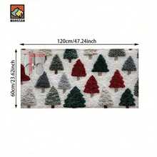 1pc Christmas Tree Bathroom Non-Slip Mat, Machine Washable, Holiday Decor For Bathroom, Doorway, Kitchen - Festive Green & White Design, Perfect Gift For Christmas, Christmas Decorations - Multicolor - View 11