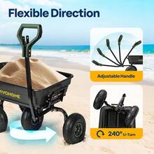 4 Cu.Ft 660lbs Wheelbarrow Garden Cart Dump Wagon Handle Attach To ATV Tractor - 1 - Xem 3