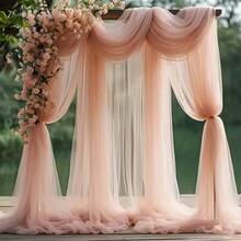 1pc 10m Pink Transparent Draping Fabric, Suitable For Romantic Wedding Venue, Wedding Arch Decor, DIY Wedding Aisle, Home Decor, Birthday Wedding Party Room Backdrop, Ceremony Background, Photography Prop, Birthday Party, Tent Decor, Chair Decor - Pink - View 5