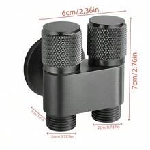 1pc Toilet Companion Angle Valve, Toilet Flusher 1 Inlet 2 Outlet Angle Valve, Dual Faucet, Anti-Slip Handwheel, Bathroom Accessories