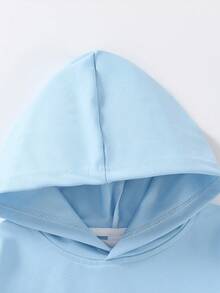 1pc Teen Boy Dynamic Fun Cartoon & Text Pattern Sweatshirt, Individual, School Activity Style - Blue - View 4