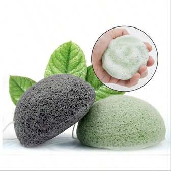 1/2 Pcs Konjac Sponge Exfoliating Cleanser, Natural Powder Puff Facial Cleanser (Random Color)