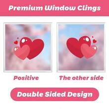 9 Blatt Valentinstag Fensteraufkleber Valentinstag Dekorations Aufkleber, große Herz Fensteraufkleber für Valentinstag Party Zubehör Hochzeitstag Accessoires - Verschiedenfarbig - Übersicht 7