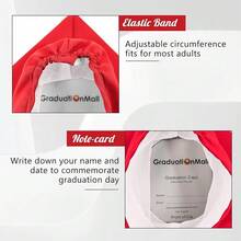 Birrete de graduación mate de GraduationMall con borla 2025 para escuelas secundarias y licenciaturas, talla única, rojo - Rojo - Ver 6