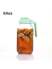 1个装果汁杯玻璃杯透明冷饮玻璃茶壶简约轻便高品质，适合泡茶和榨汁，是家庭聚会和圣诞派对用品的理想之选。