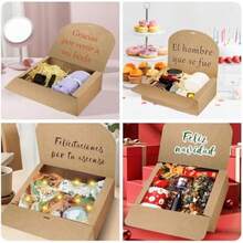 15 PCS Cajas de Regalo con Tapa, Caja de Regalo de Papel con Cinta, Caja de Propuesta de Dama de Honor para Boda, Embalaje, Regalo, Cumpleaños, Cupcake (, M(20 * 20 * 10cm))(caqui M(20*20*10cm)) - Multicolor - Ver 5