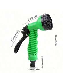 1pc 7 Function Car Wash Water Gun, Multi-Purpose Garden Water Gun For Garden, Farm Irrigation And Car Washing - Green - View 3