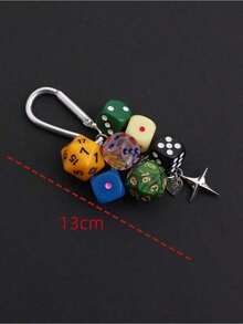 1pc Unisex Handmade Fate Dice Key Chain, Unique Subculture Y2K Style Accessory, Contrast Color Bag Decor - 多色 2 - 查看 6