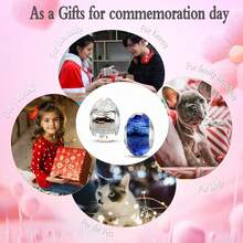 MICOO 925 Sterling Silver Charms For Bracelets,Fashion DIY Dangle Pendants Beads Simulated Birthstone Charms,Birthday Gifts For Women,2BlueandWhiteCharms - 2個藍白吊墜 - 查看 6