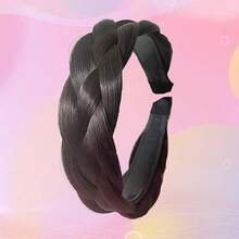 Headband 4 Strands Synthetic Hair Plaited Headband Braid Braided With Teeth Hair Band Beauty Accessory Stretch Braid Headbands Hairpiece For Women (Dark Brown),Darkbrown - 深棕色 - 查看 3