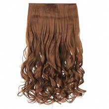 20inch 1-Pack 3/4 Full Head Curly Wave Clips In On Synthetic Hair Extensions HE008 Hairpieces For Women 5 Clips 4.5 Oz Per Piece - Linen,Linen - Linen - 查看 2