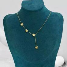 Dây chuyền mặt bướm bằng thép không gỉ phong cách phổ biến Yhpup mạ vàng 18K, trang sức thời trang chống thấm nước - Nhiều màu - Xem 1
