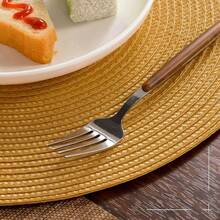 FunWheat Round Braided Placemats Set Of 4 Table Mats For Dining Tables Woven Washable Non-Slip Place Mats 15 Inch(Pumpkin Yellow,4pcs),PumpkinYellow15inchessetof4 - 南瓜黃色 15 吋 4 件套 - 查看 7