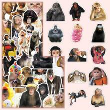 50张趣味疯狂猴子涂鸦卡通装饰墙贴、手机壳贴纸 - 彩色 - 查看 3