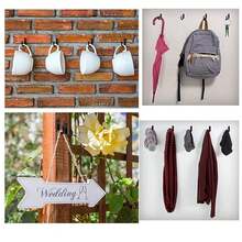 10 Pieces Zinc Alloy Antique Wall Mounted Delicate Small Hooks With Screws For Home Hanging Keys, Towel, Hat, Coat, Kitchen Supplies Etc (Bronze),Bronze - 銅色 - 查看 7