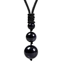 Crystal Necklaces For Women Men, Energy Necklace For Protection, Crystals And Healing Stones Pendant Jewelry For Spiritual,Blackobsidian(3beads) - 黑曜石(3顆珠子) - 查看 1