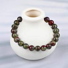 LPBeads Handmade Natural Gemstone Stretch Elastic Bracelet Healing Crystal Round Stone Beads Jewelry Gifts For Women Men,8mm,DragonBloodstone - 龍血石 - 查看 7