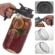 1个装果汁杯玻璃杯透明冷饮玻璃茶壶简约轻便高品质，适合泡茶和榨汁，是家庭聚会和圣诞派对用品的理想之选。