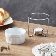 1-Piece Ceramic Chocolate Cheese Fondue Set (No Candle) Includes A Butter Warmer, Butter Melter, Cheese Warmer, And A Creative Ceramic Fondue Pot. Perfect For Making Hot Cheese/Butter Chocolate And Caramel Products, It's An Ideal Choice For Dessert Lovers. A Kitchenware Set, A Must-Have For Home Cooking. - Multicolor - View 11