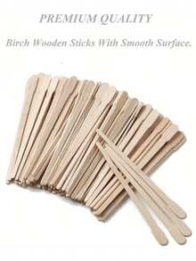 100/200/1200pcs Natural Wooden Wax Removal Sticks - A Compact Hair Removal Tool For Eyebrows, Lip And Nose Hair - Easily Achieve Smooth Skin At Home Or Spa - Apricot - View 5